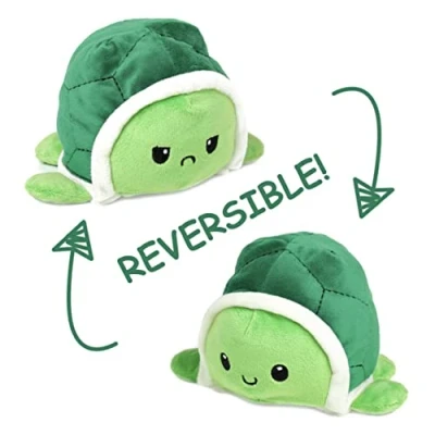 Image of Reversible Turtle Plush All New Plushie Like the Famous Octopus Cute teddy Plushies for Stress Relief Happy Sad Toy Mood