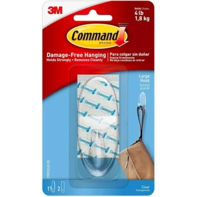 Image of Command Hook, Large, Clear, 2 Hook (17093CLRES)