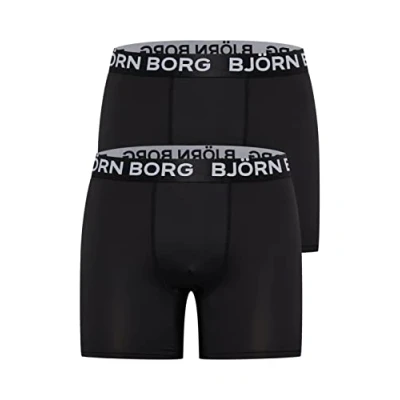 Image of Björn Borg Performance Boxer 2 PACK Pants, Men&#039;s, Size: Small, Black