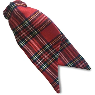Image of Great British Tie Club Ladies Royal Stewart Red Tartan Check Clip On Cravat