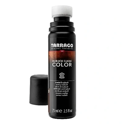 Image of Tarrago Nubuck Suede Colour Renovator Renews Color of &amp; Footwear Contains Synthetic Polymer and Vegetal Oil Self Applicator Bottle with Sponge, 75 ml / 2.54fl.oz