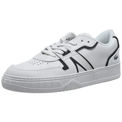 Image of Lacoste Womenss L001 Trainers in White Black Leather (archived) Size UK 6.5