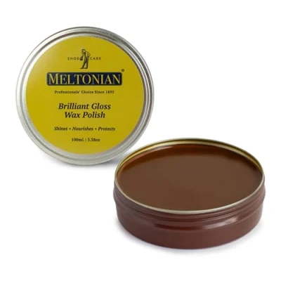 Image of Meltonian Wax Polish Paste For Brilliant Gloss Shines, Nuorishes, Protects , Light Brown, 100ml/3.38oz