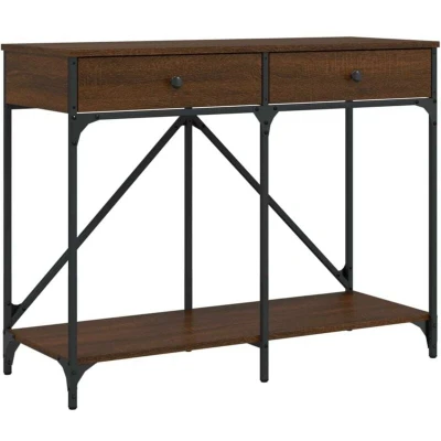 Image of vidaXL Console Table Brown Oak 100x39x78.5 cm Engineered Wood