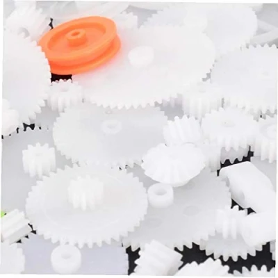Image of 64pcs Plastic Gear Kit Shaft Single Double Layer Crown Worm Cog Wheels Mixed Gears Toy Robot Motor Model Accessories
