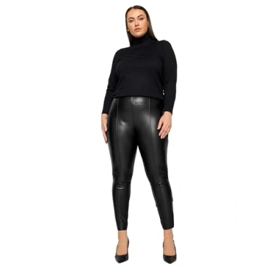 Image of EVANS Curve Leather Look Leggings Women&#039;s Plus Size Black