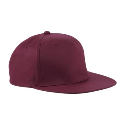 Image of Beechfield 5 Panel Snapback Rapper Cap One Size Burgundy
