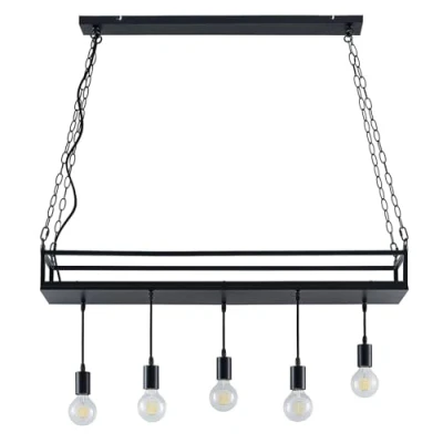 Image of Ceiling Light &#039;Kirista&#039; dimmable (Vintage, Antique) in Black Made of Metal for e.g. Living Room &amp; Dining (5 Sources, E27) from Lindby Pendant Lighting, lamp, Hanging