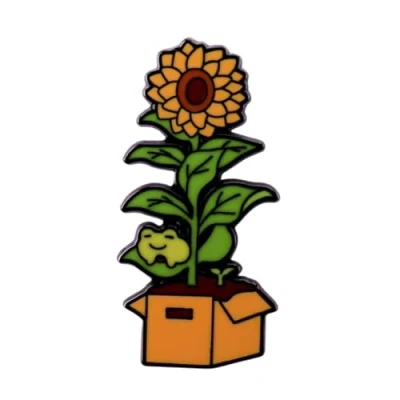 Image of Cartoon Sunflower Enamel Pin Cute Flower Brooch Pins for Women Badges Clothing Bags Jackets Accessories Jewelry Gift and Girls