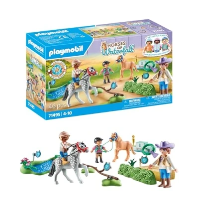 Image of Playmobil 71495 Horses of Waterfall: Pony Tournament, exciting competitions for young champions, featuring extensive accessories, detailed play sets suitable children ages 4+