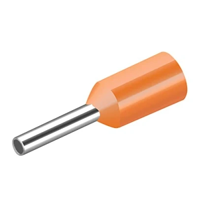 Image of Heschen Cord End Terminal, E0508, AWG22 / 0.5mm², Wire Copper Crimp Connector, Vinyl Insulated, Orange, Pack of 1000