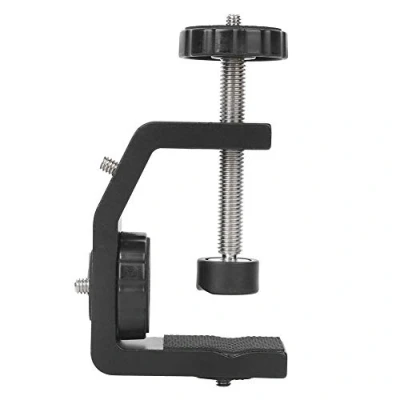 Image of EBTOOLS Camera C Clamp,Large Aluminium Alloy Black Clamp Mount Fixed Desktop Bracket Replacement for Flashlight Tripod Photography