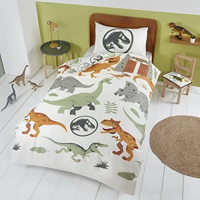 Image of Coco Moon Jurassic World Dinosaur Duvet Bedding Set Ideal Boys and Toddler Dinosaurs Kids Bedroom Accessories Gifts Present (Junior)