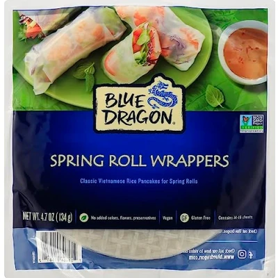 Image of Blue Dragon Spring Roll Wrapper Gluten Free 134g (Pack of 9)
