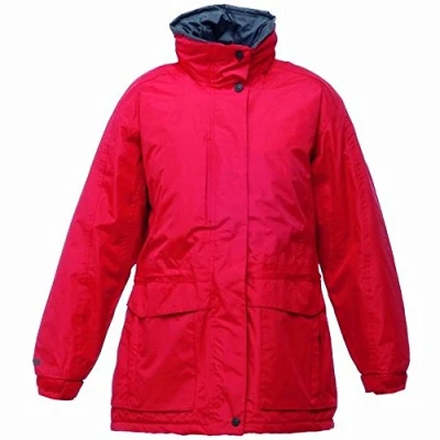 Image of Regatta Women&#039;s Womens Darby Ii Plain Hooded Long Sleeve Jacket, Red (Clasred/Slgr), 14