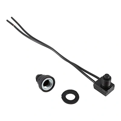 Image of Keenso 5 Pcs Push Button Switch, 12V Light Wired Single Pole Waterproof Switch with 4&quot; Wire Automotive Interior and Exterior