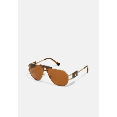 Image of Versace Unisex Sunglasses, Size: 63, Brown
