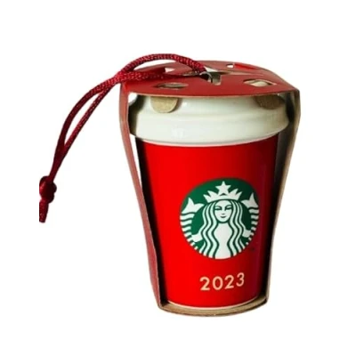 Image of Starbucks Red Cup Ceramic 2023 Christmas Tree Decoration