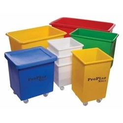 Image of Proplaz Xtra Food Grade Polyethylene Mobile Tapered Truck; 200L; Blue