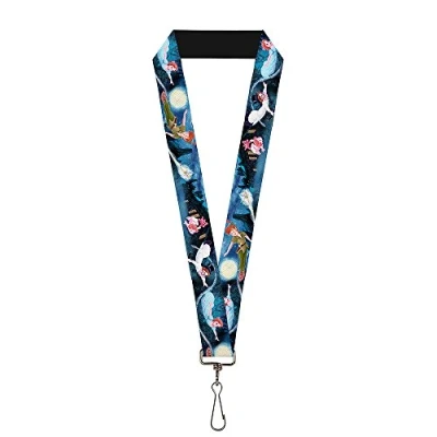Image of Buckle Down unisex adults Lanyard 1.0 Peter Pan Group Flying Scene Key Chain, Multicolor, One size US,