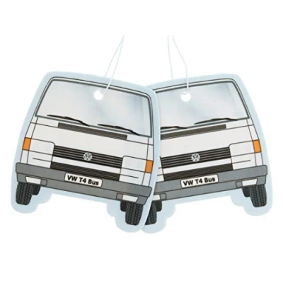 Image of BRISA VW Collection Volkswagen Air Freshener, Room Deodorizer for Cars T4 Bus Campervan Motif (Piña Colada/White/Set of 2)