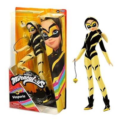Image of Miraculous Ladybug And Cat Noir Toys Vesperia Fashion Doll Articulated 26cm With Accessories Kwami Zoe Superhero Figurine Bandai Dolls Range