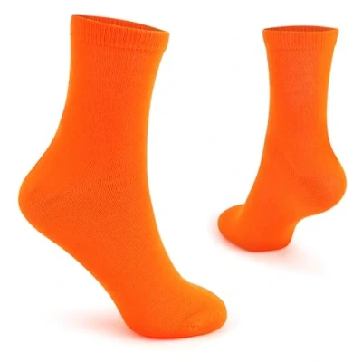 Image of The Glowhouse Casual Dress Socks for Men, Bright Neon Solid Colour, Comfortable Crew Socks, Rock n Roll Fancy Dress, Ideal Gifts Men (Orange)