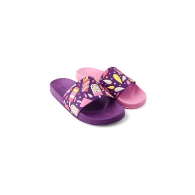 Image of Dedoles Sliders &amp; Slippers for Women, Men Kids Sandals Funny Designs Plane Coffee Party Pizza Fox Bear Cherry Flamingo Footwear Gift, Colour: Ice Lollies, Size: 6 UK