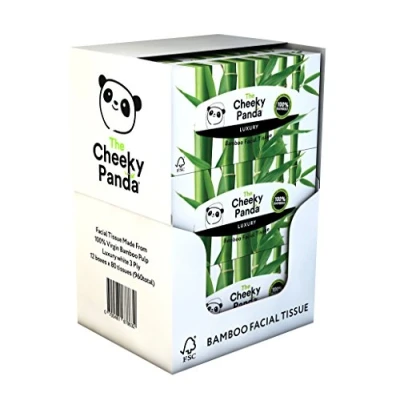 Image of The Cheeky Panda Bamboo Facial Tissues Box Multipack 12 Boxes of (960 Tissues) Silky Soft and Sustainable Face
