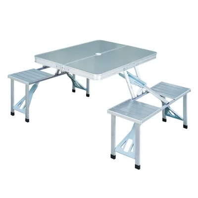 Image of Outsunny Portable Folding Camping Picnic Table Party Outdoor Garden Chair Stools Set01 0010