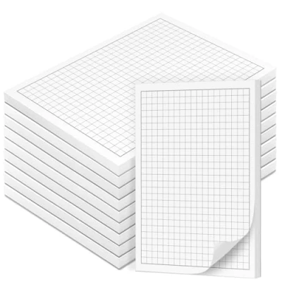 Image of Fantastino® Squared Notepad 10 Pieces A6 Small 50 Sheets per Pad 90 g/m² Premium Quality with Margin Writing Mini Tear Off for Office Household School Uni