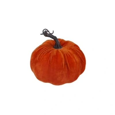 Image of Gisela Graham Small Velvet Pumpkin Halloween Decoration