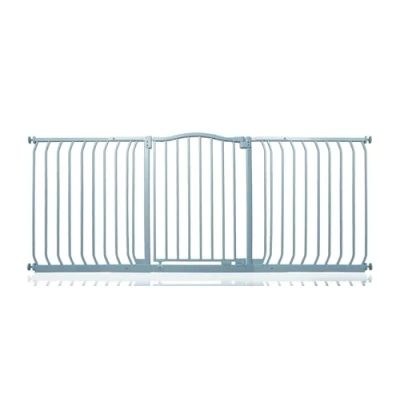 Image of Safetots Curved Top Safety Gate, 179cm 188cm, Matt Grey, Pressure Fit Stair Baby Gate for Doors Hallways and Spaces, Barrier, Easy Installation