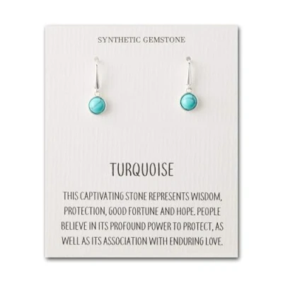 Image of Philip Jones Synthetic Turquoise Drop Earrings with Quote Card