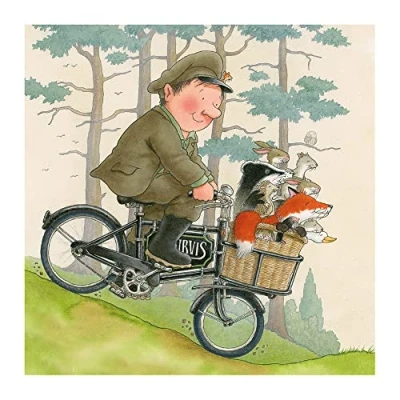 Image of Percy the Park Keeper Going for a Bike Ride Blank Greeting Card with Envelope