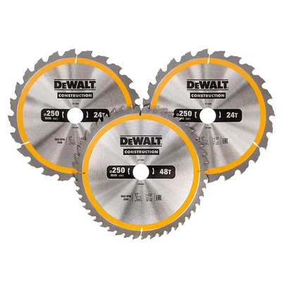 Image of DEWALT DT1963 QZ Construction Circular Saw Blade, 250 x 30 mm, Softwood / Composite