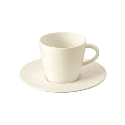 Image of Villeroy &amp; Boch Manufacture Rock Blanc Coffee Cup Saucer