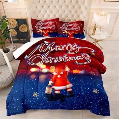 Image of Coverless Duvet Red Blue Graffiti King Size Microfiber Bedspreads Lightweight Quilted All Seasons Comforter Washable+2 Pillowcases(50x75cm) 260x230cm