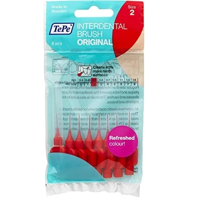 Image of TePe Interdental Brushes red 0,5 mm 2X 8er Pack
