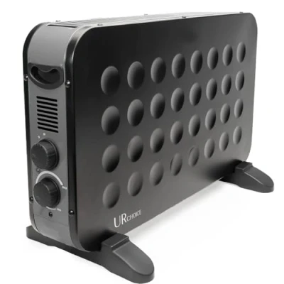 Image of URCHOICE Electric Convector Radiator 𝐇𝐞𝐚𝐭𝐞𝐫 2000W Portable Heater 3 Adjustable Heat Settings and Over Heat/Tip Cut Out Function Ideal for Home, Office (DESIGN, BLACK)