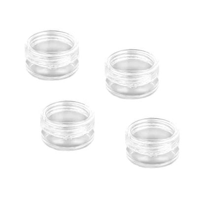 Image of Empty Sample Pots, 4 Pcs Plastic Cosmetic Jars, Clear Travel Container, Mini Containers, for Face Creams, Sample, Make Up
