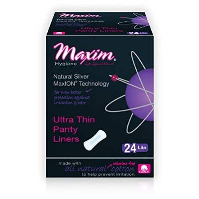 Image of Maxim Hygiene Products, Ultra Thin Panty Liners, Natural Silver MaxION Technology, Lite, 24 Liners