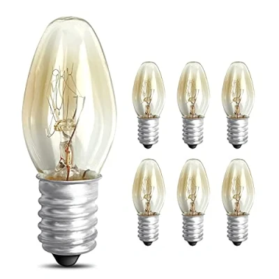 Image of FOXNSK 6 Pack Replacement Scentsy Light Bulbs Small Screw in for Electric Wax Burner E14 10W 2700K Warm Up to 8000H Melt Warmer Edison