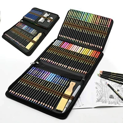 Image of YYZB Watercolour Pencils, Sketching Pencils and Art Set, 96 Piece Coloured Drawing Set for Artists, Adult, Sketching, Colouring