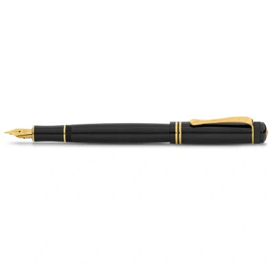 Image of Kaweco DIA2 Fountain Pen Gold I Premium Acrylic for Ink Cartridges with Chrome Details Nostalgic 16 cm Nib: M (Medium)