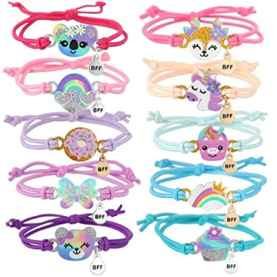 Image of Pinkgarden Unicorn Bracelets for Girls, Girls Jewelry Dress Up Bracelet Kids, Friendship Sets Birthday,10 Pieces, Party Favors