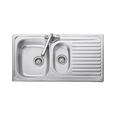 Image of Iflo Stainless Steel 1 Taphole Kitchen Sink 1.5 Bowl, Reversible