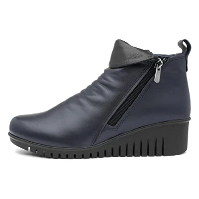 Image of Lotus Cordelia Womens Navy Leather Ankle Boot Size 7 UK Blue