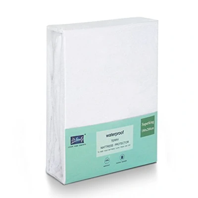 Image of Family Bedding Terry Cotton 100 Percent Waterproof Super King Bed Mattress Protector