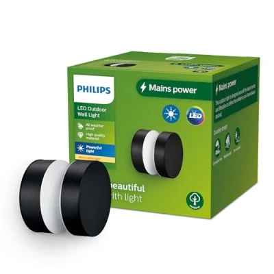 Image of Philips LED outdoor wall light Lava, height 10 cm